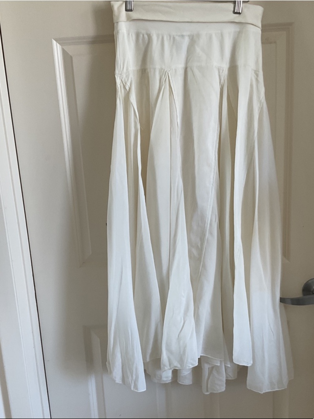 Hard Tail Elegant Cotton White Flowing Skirt